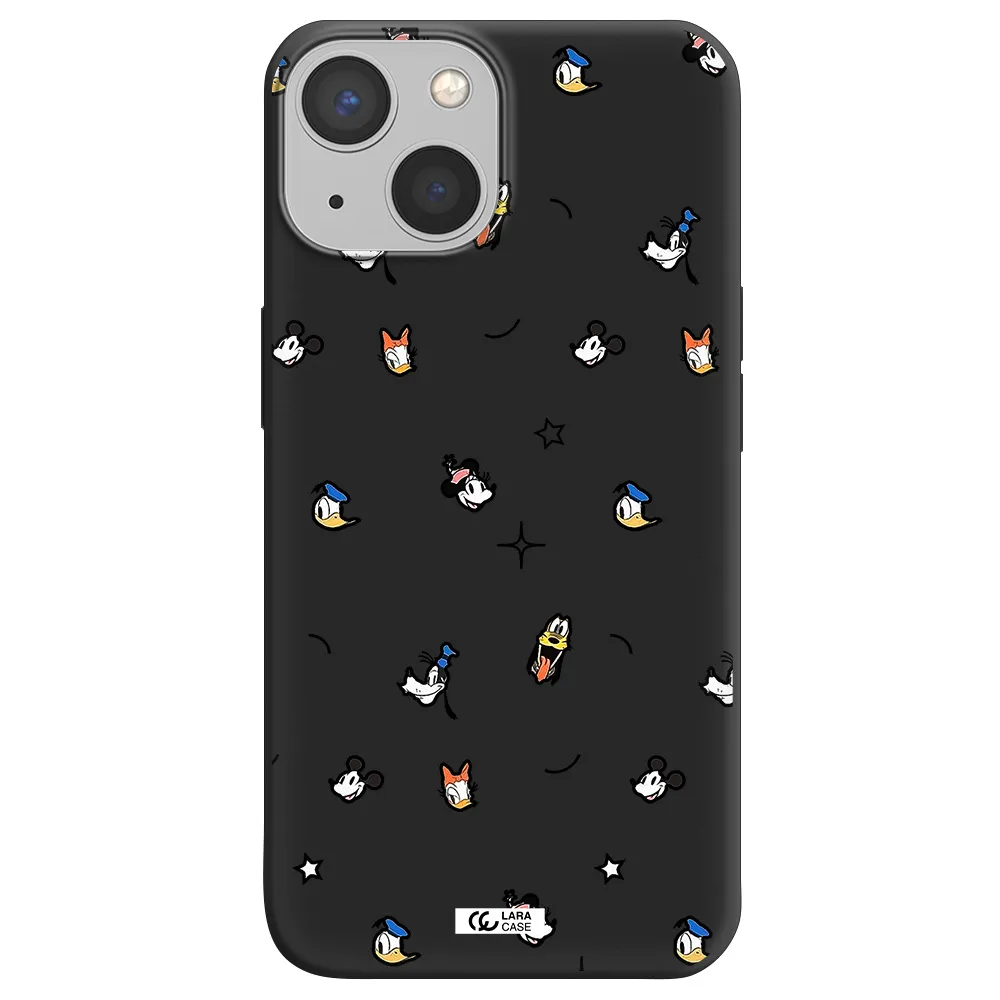 disney face pattern Apple iPhone 13 mini Silicone black Case