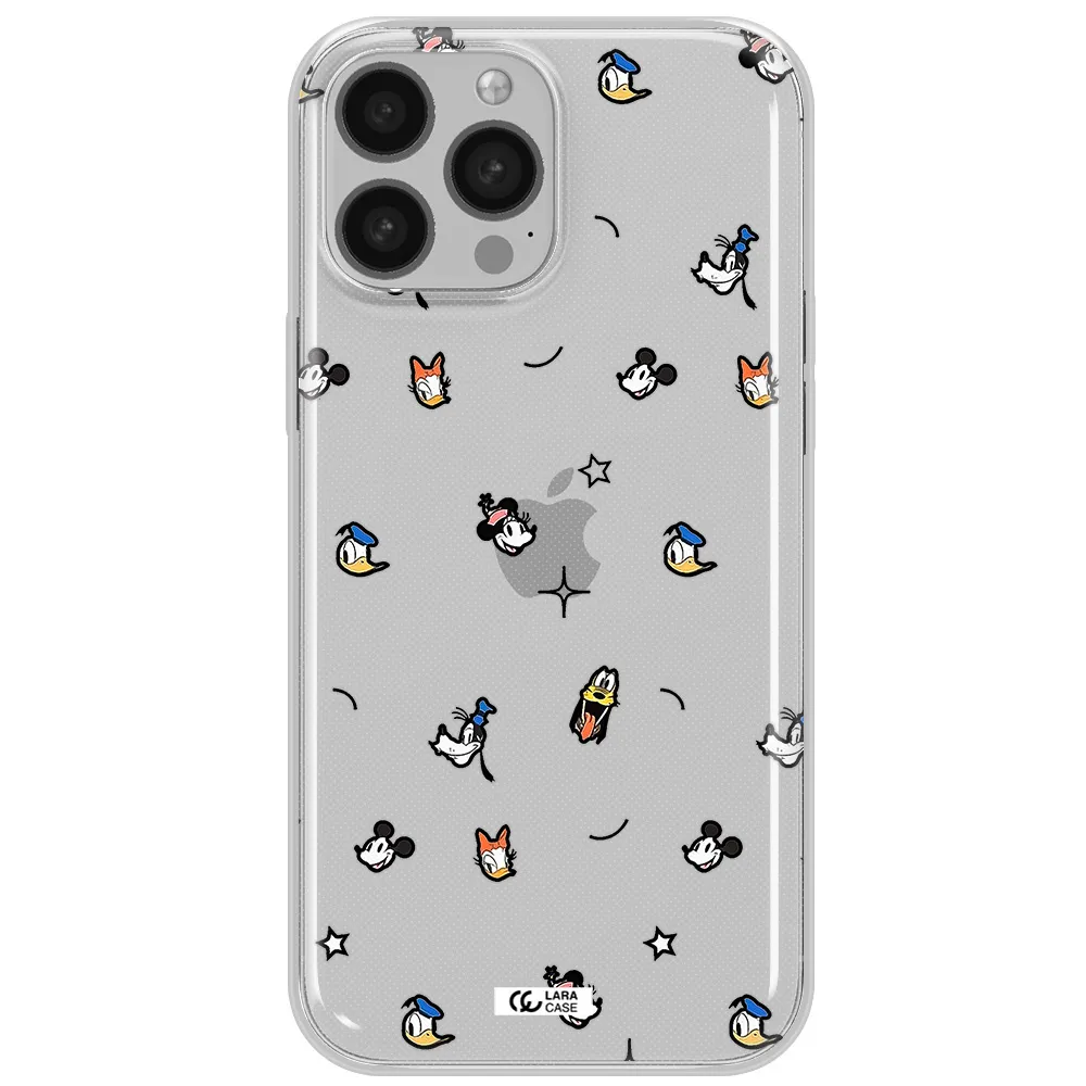 Disney Face Pattern Apple Iphone 13 Pro Clear Tpu Case