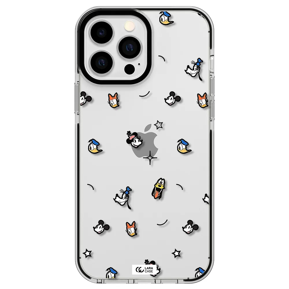 disney face pattern Apple iPhone 13 Pro Max impact black border Case