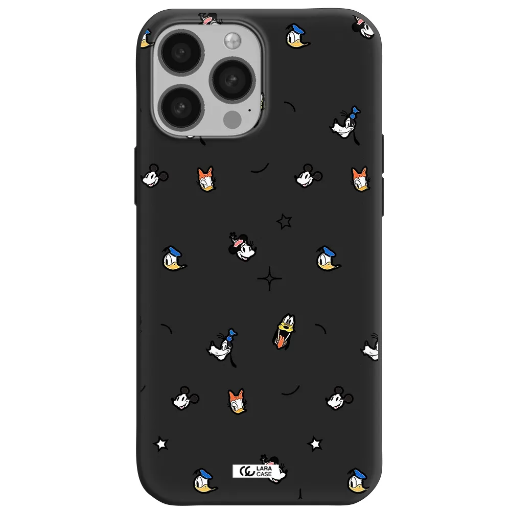disney face pattern Apple iPhone 13 Pro Max Silicone black Case
