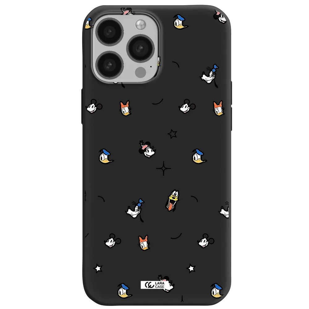 disney face pattern Apple iPhone 13 Pro Silicone black Case