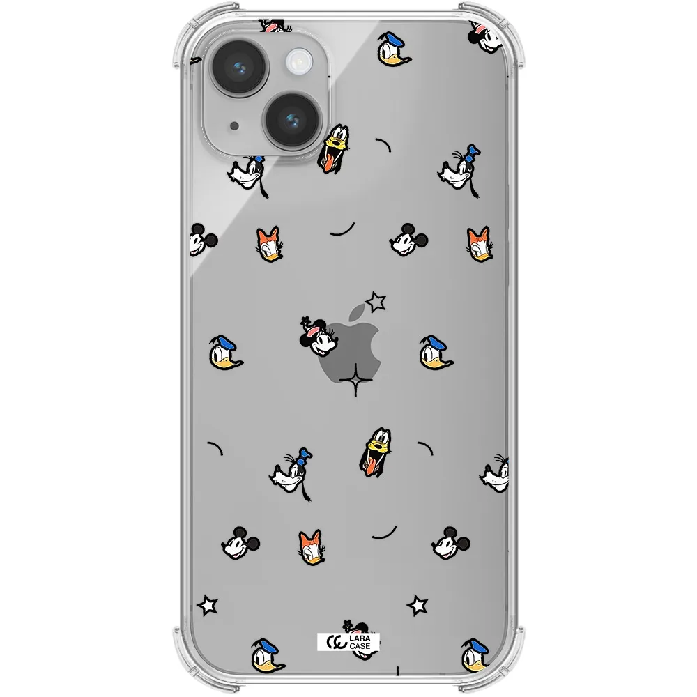 disney face pattern Apple iPhone 14 plus Clear PC Case