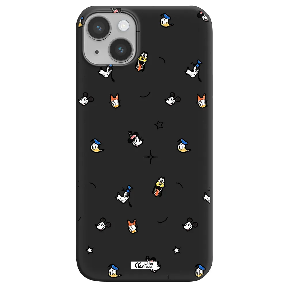 disney face pattern Apple iPhone 14 plus Silicone black Case