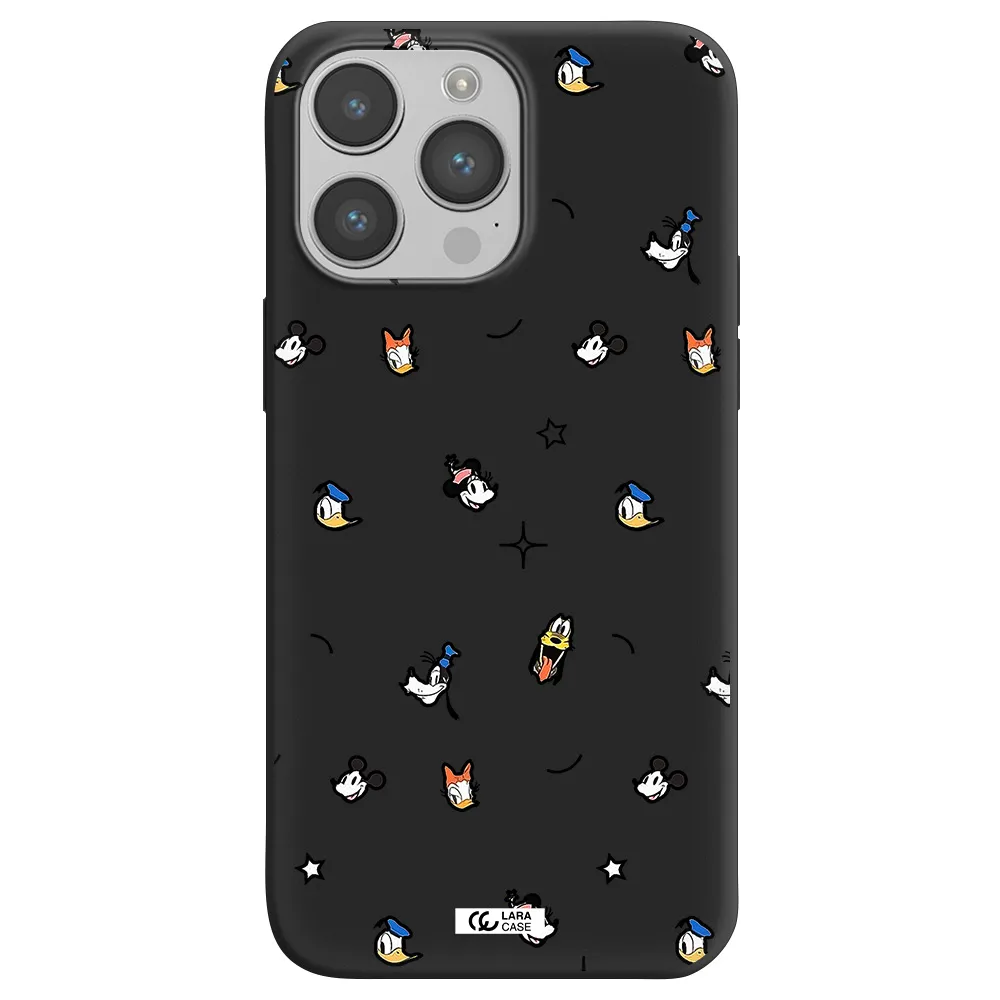 disney face pattern Apple iPhone 14 pro Silicone black Case