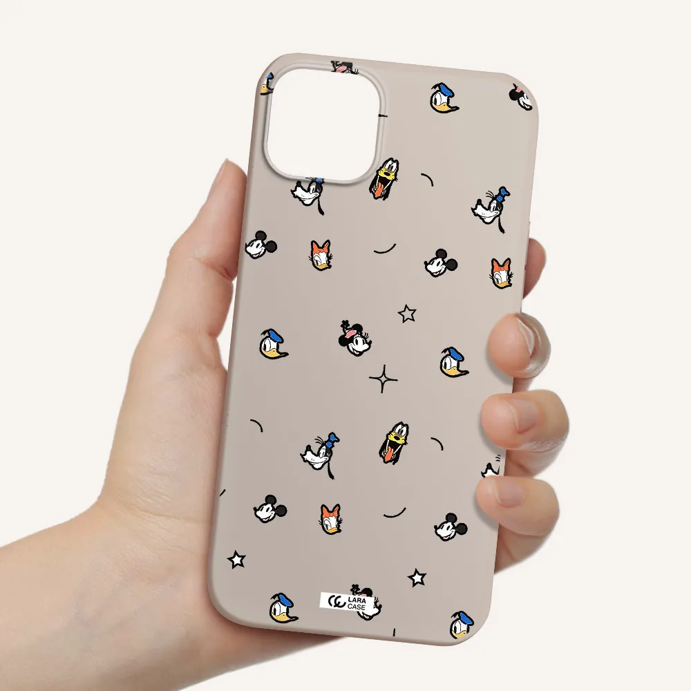 disney face pattern Apple iPhone 14 Silicone Stone Case