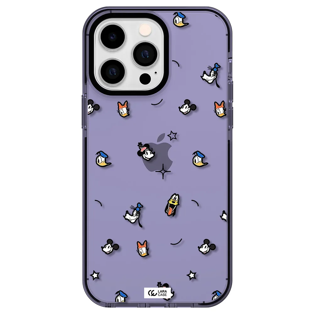 disney face pattern Apple iPhone 15 Pro impact Lilac Case
