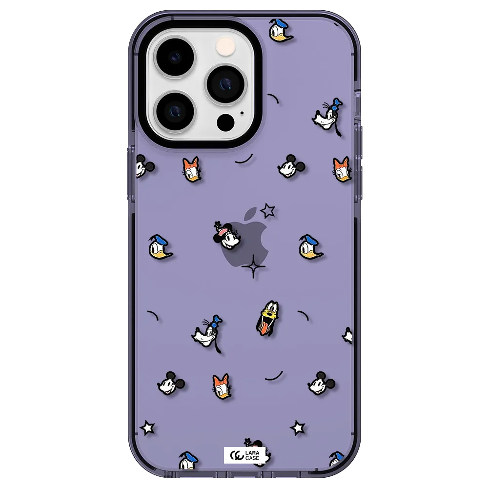 disney face pattern Apple iPhone 15 Pro Max impact Lilac Case