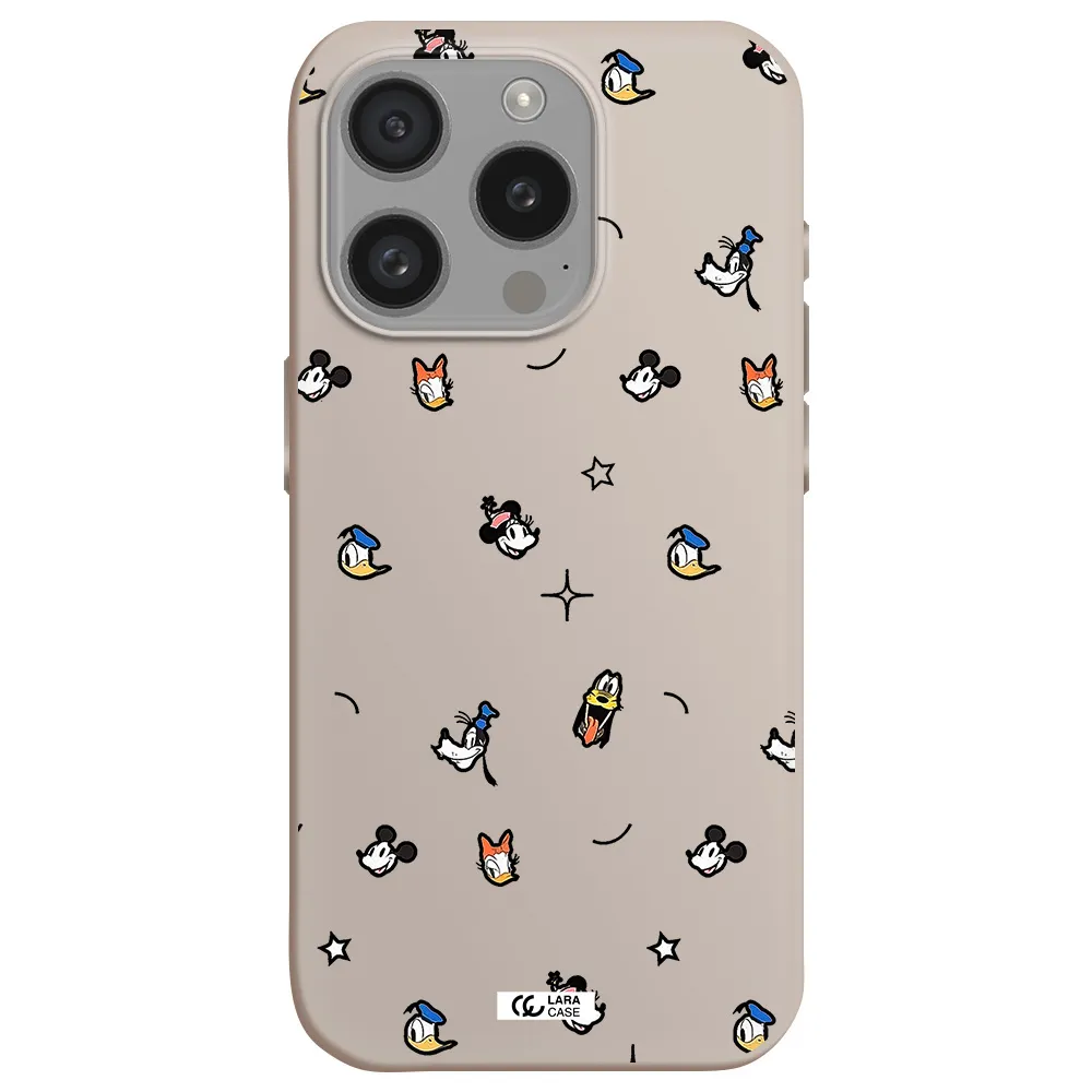 Disney Face Pattern Apple Iphone 15 Pro Silicone Stone Case