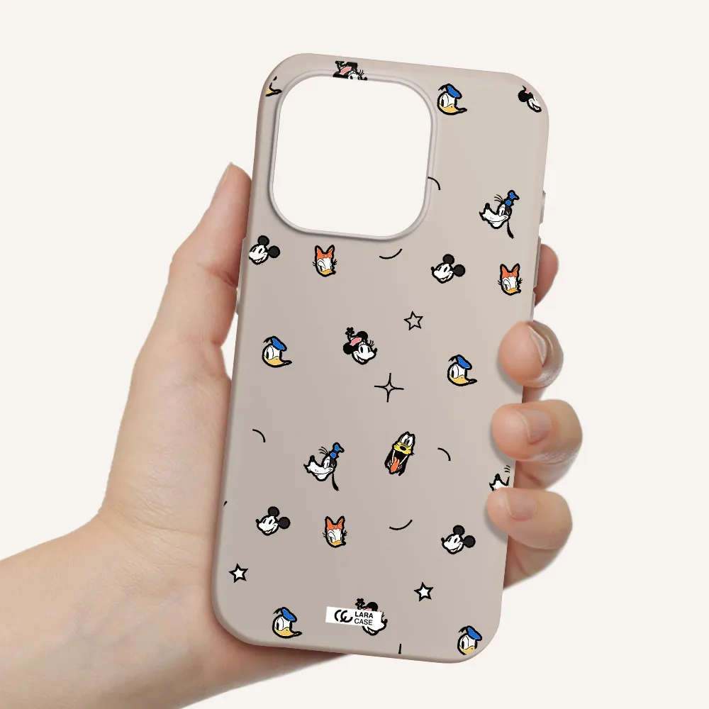 Disney Face Pattern Apple Iphone 15 Pro Silicone Stone Case