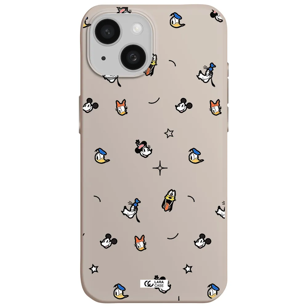 disney face pattern Apple iPhone 15 Silicone Stone Case