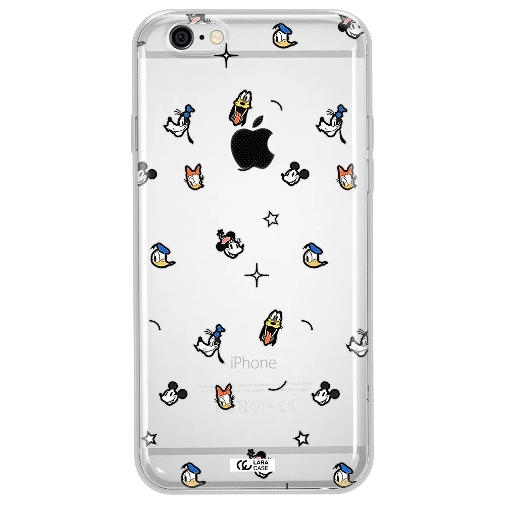 Disney Face Pattern Apple Iphone 6 Plus Clear Tpu Case