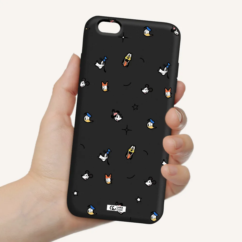 disney face pattern Apple iPhone 6 plus Silicone black Case