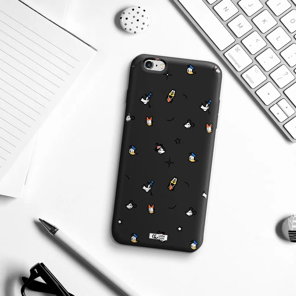 disney face pattern Apple iPhone 6 plus Silicone black Case