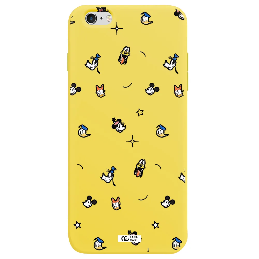 disney face pattern Apple iPhone 6 plus Silicone canary yellow Case