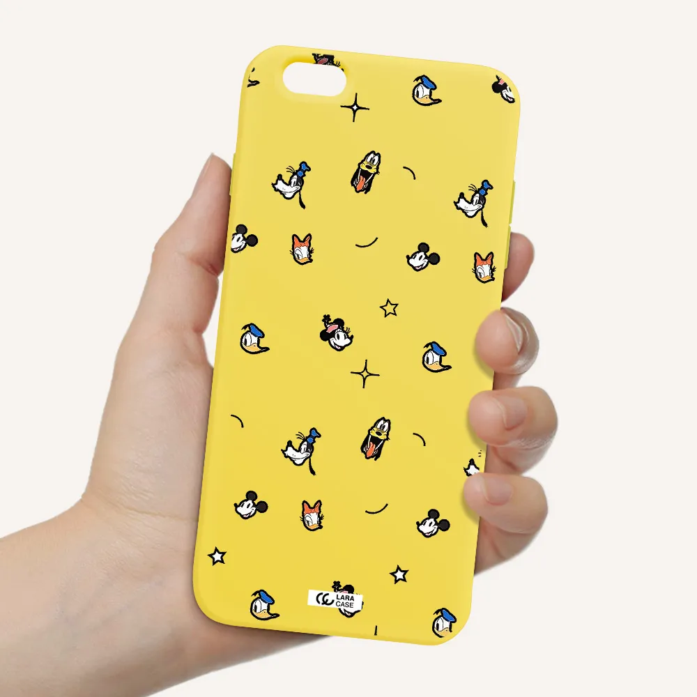 disney face pattern Apple iPhone 6 plus Silicone canary yellow Case