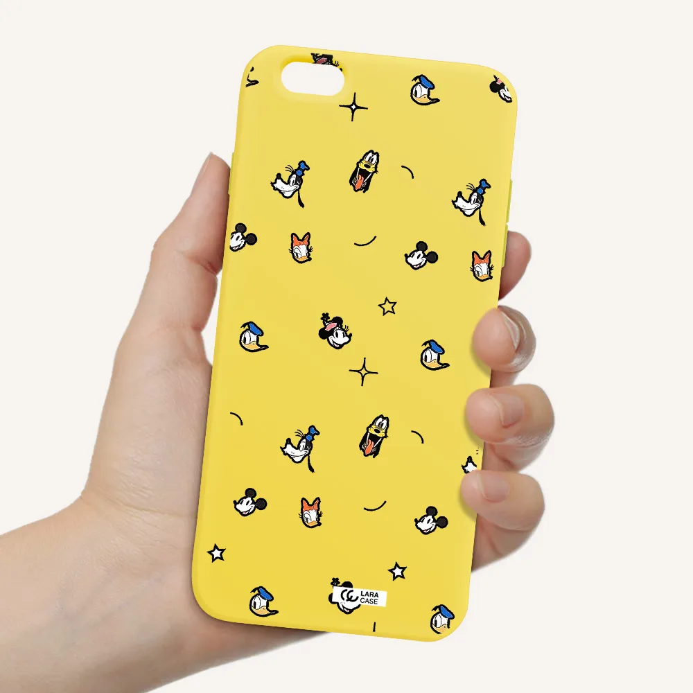 disney face pattern Apple iPhone 6 s plus Silicone canary yellow Case