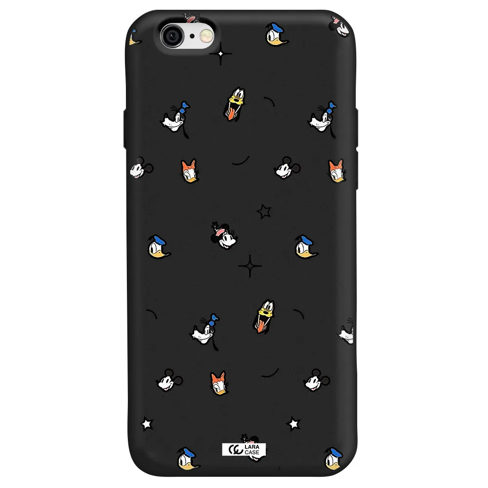disney face pattern Apple iPhone 6 Silicone black Case