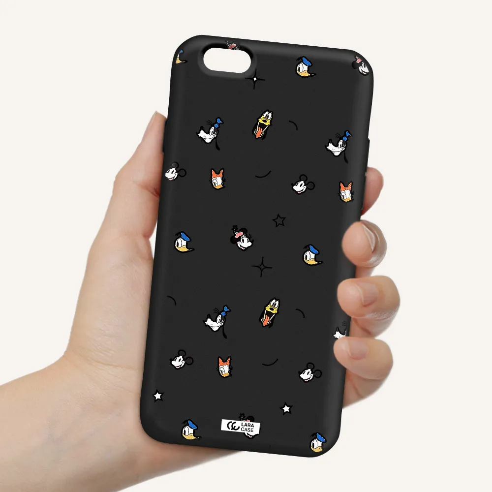 disney face pattern Apple iPhone 6 Silicone black Case