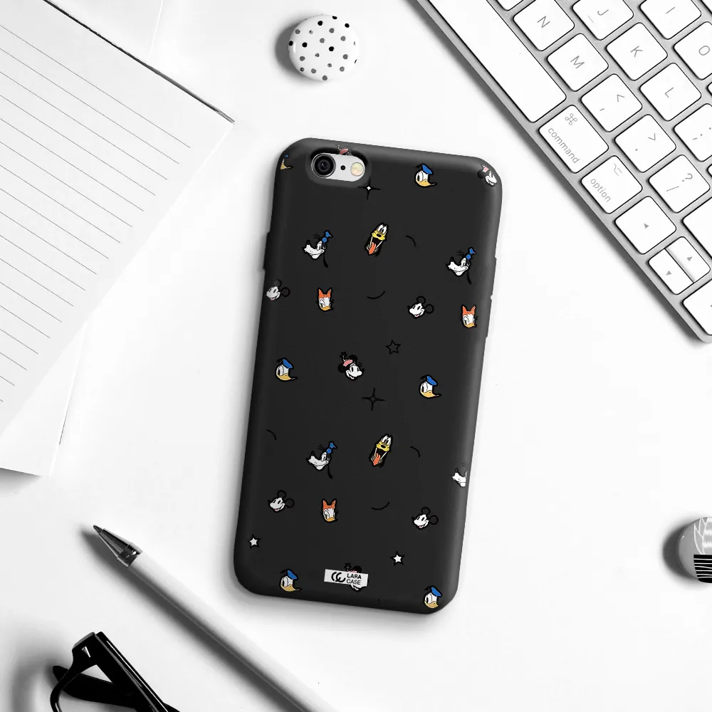 disney face pattern Apple iPhone 6 Silicone black Case