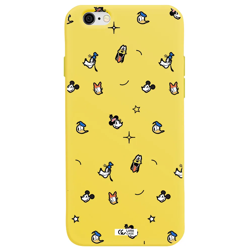 disney face pattern Apple iPhone 6 Silicone canary yellow Case