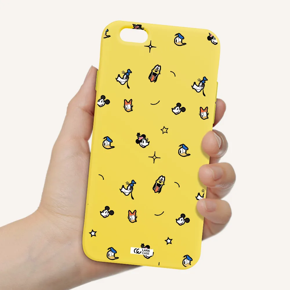 disney face pattern Apple iPhone 6 Silicone canary yellow Case