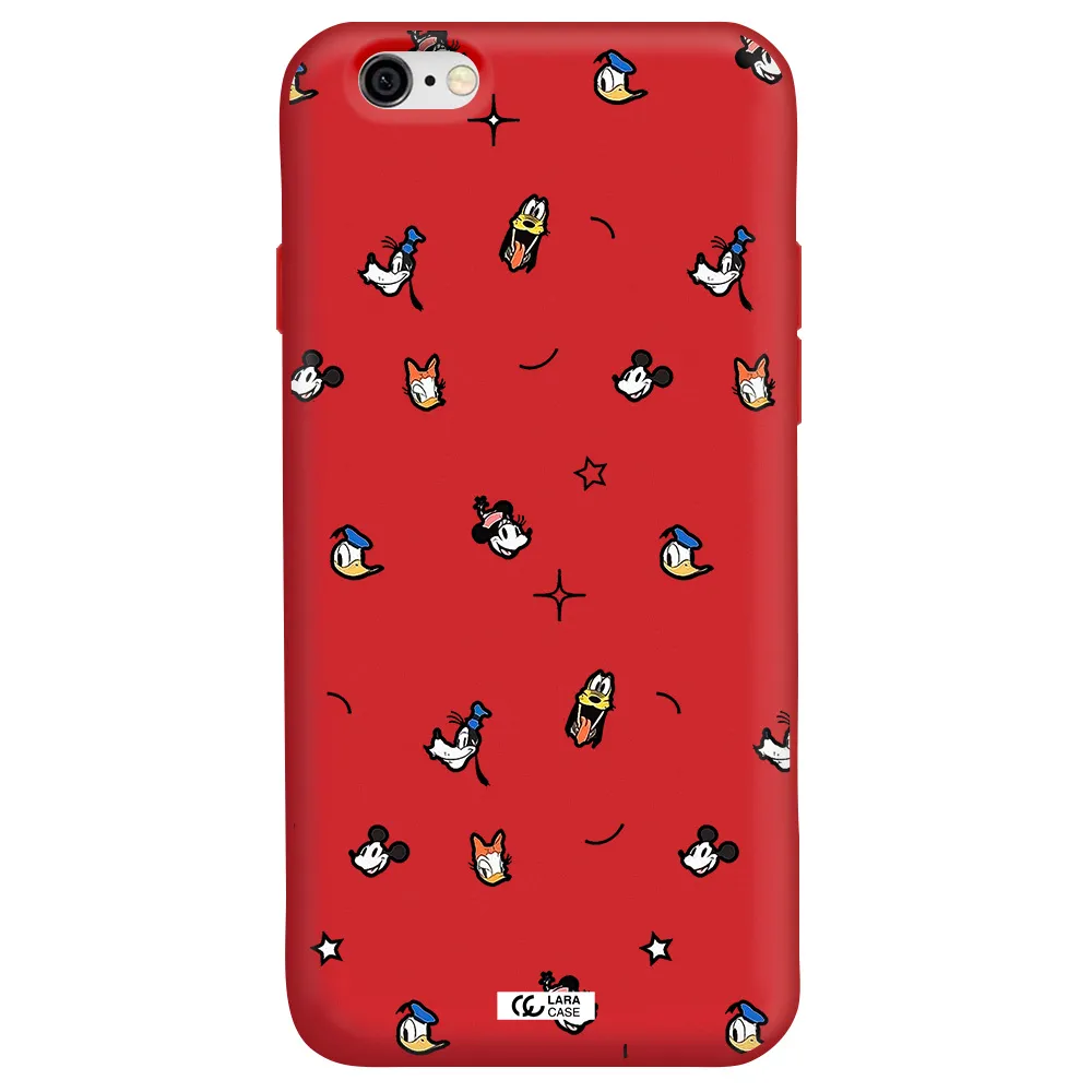 disney face pattern Apple iPhone 6 Silicone Imperial Red Case