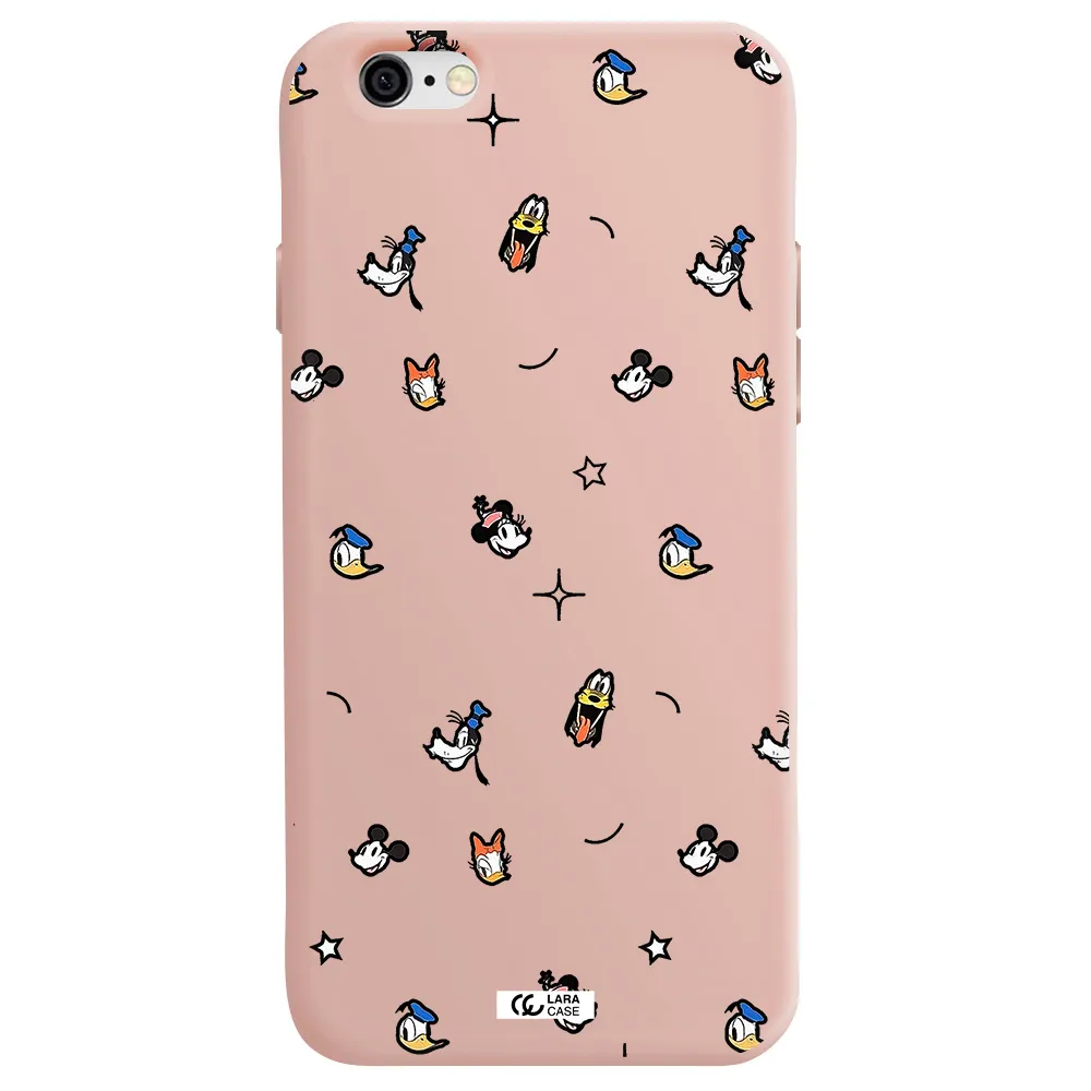 disney face pattern Apple iPhone 6 Silicone pastel pink Case