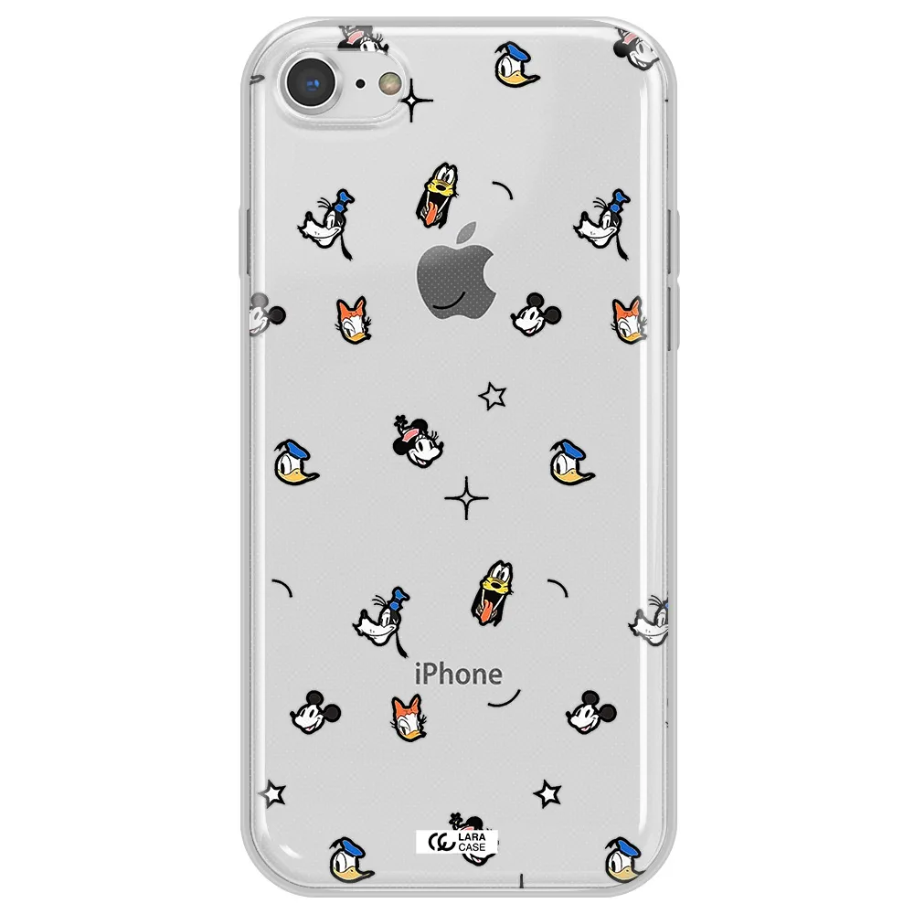 Disney Face Pattern Apple Iphone 7 Clear Tpu Case