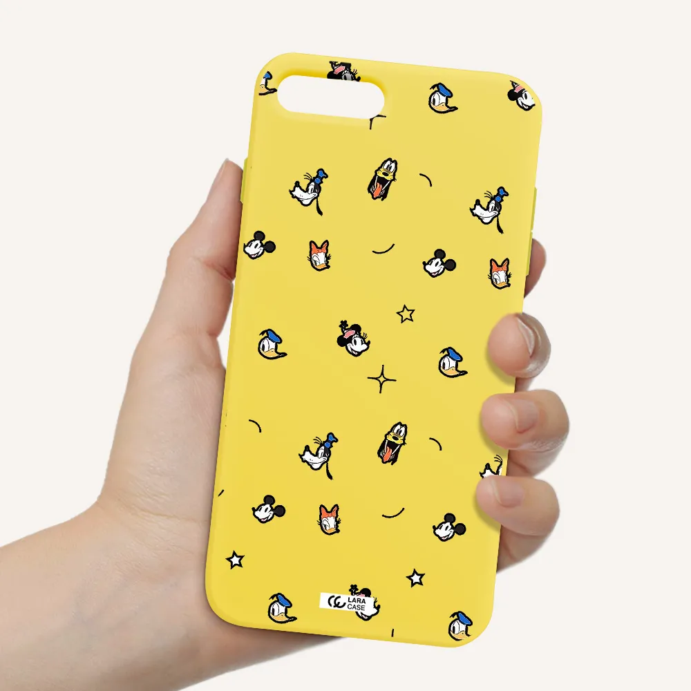 disney face pattern Apple iPhone 7 plus Silicone canary yellow Case