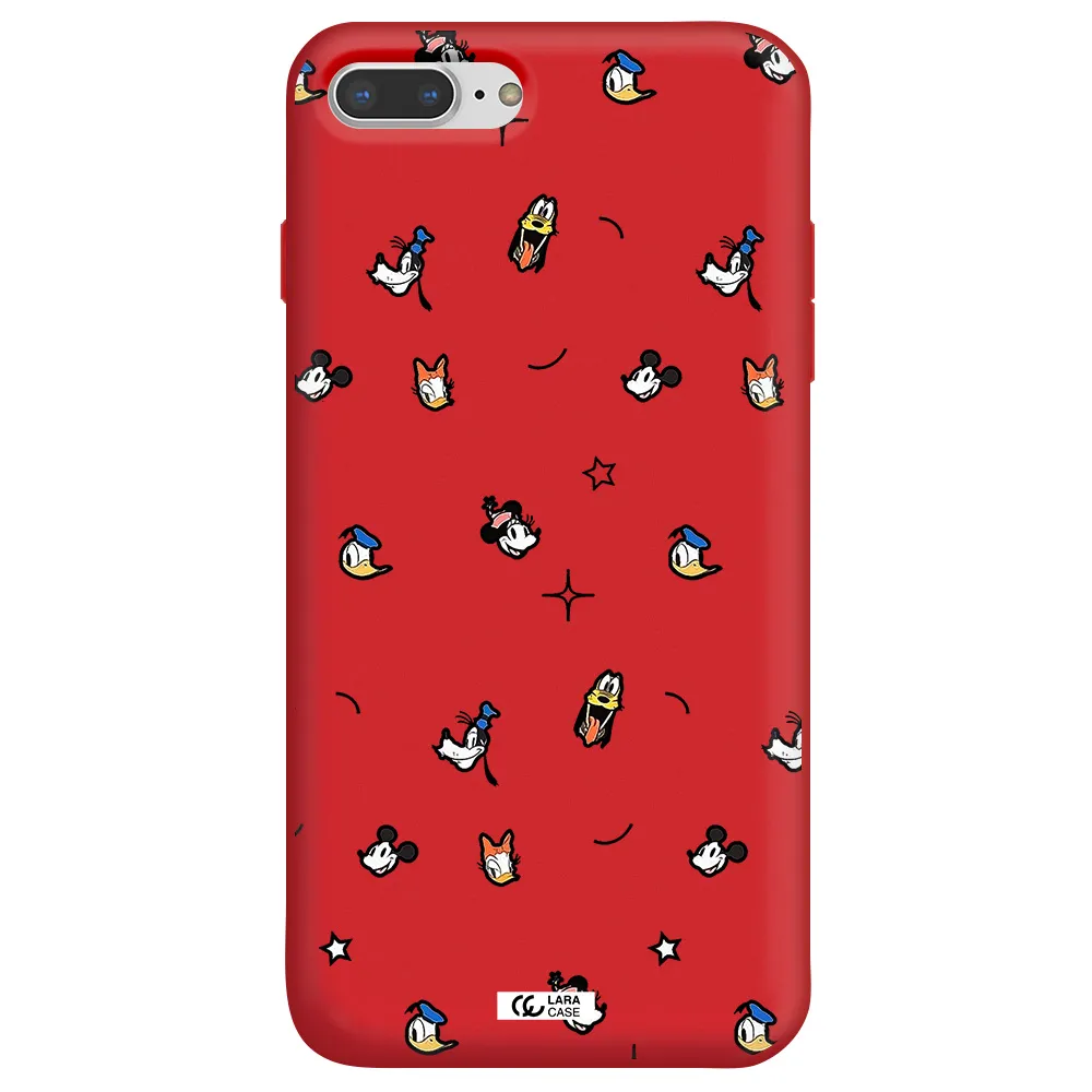 disney face pattern Apple iPhone 7 plus Silicone Imperial Red Case