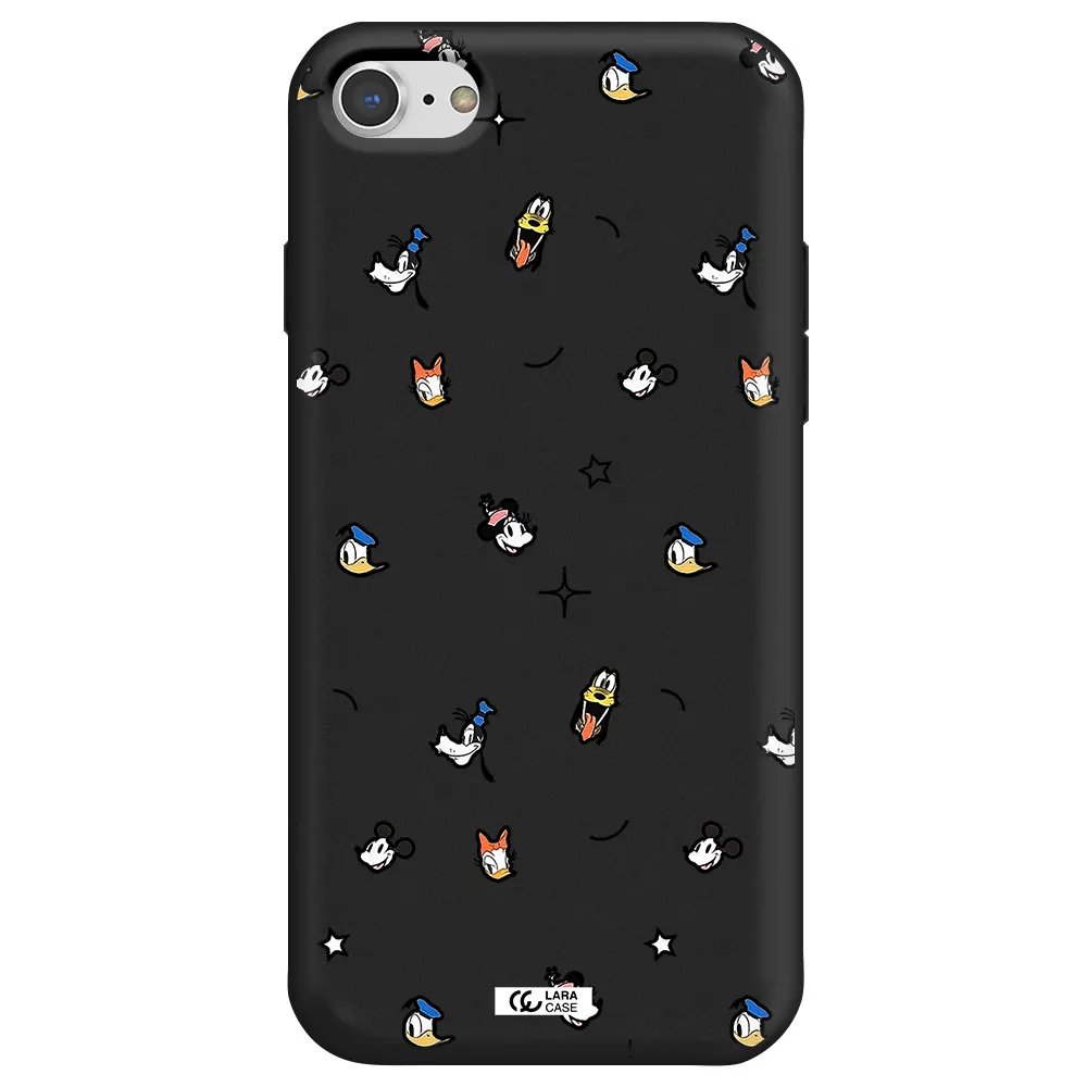 disney face pattern Apple iPhone 7 Silicone black Case