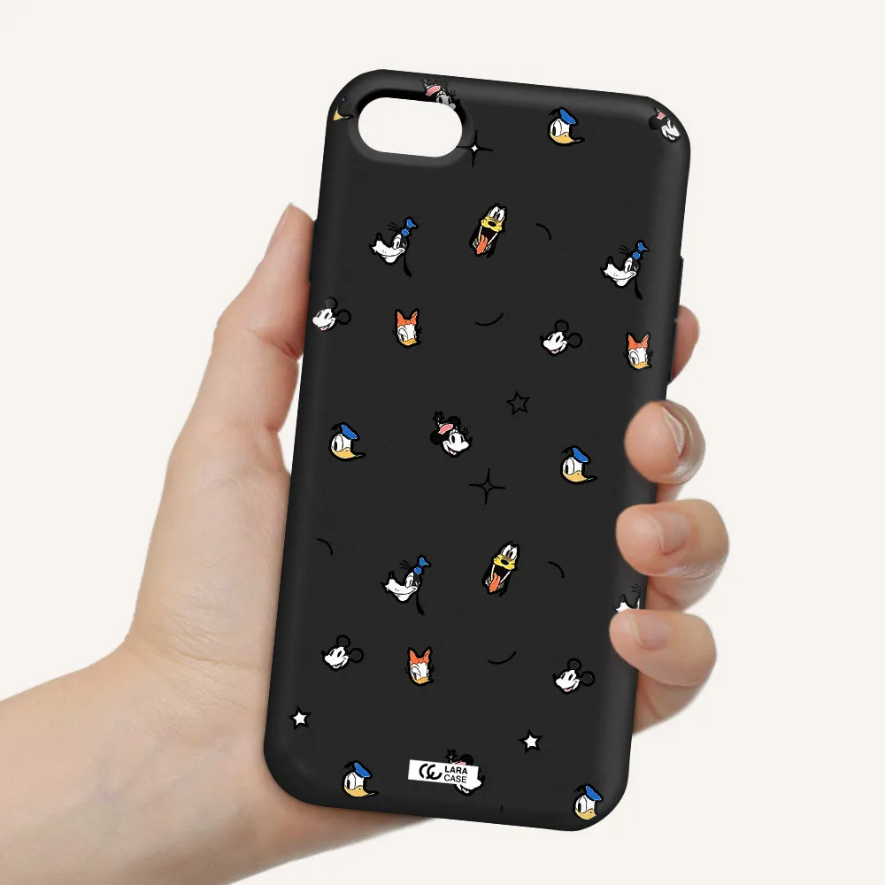disney face pattern Apple iPhone 7 Silicone black Case
