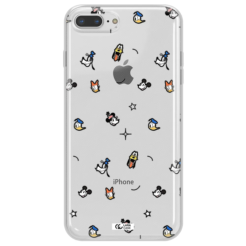 Disney Face Pattern Apple Iphone 8 Plus Clear Tpu Case
