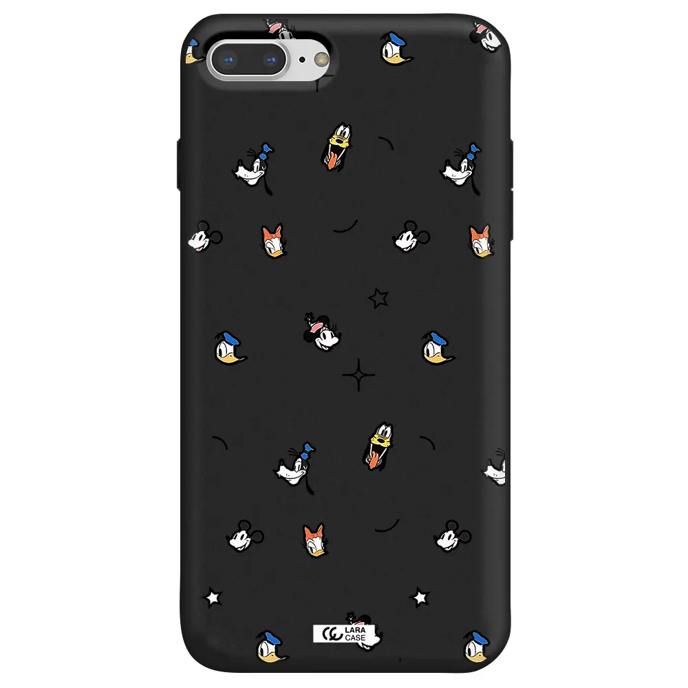 disney face pattern Apple iPhone 8 plus Silicone black Case