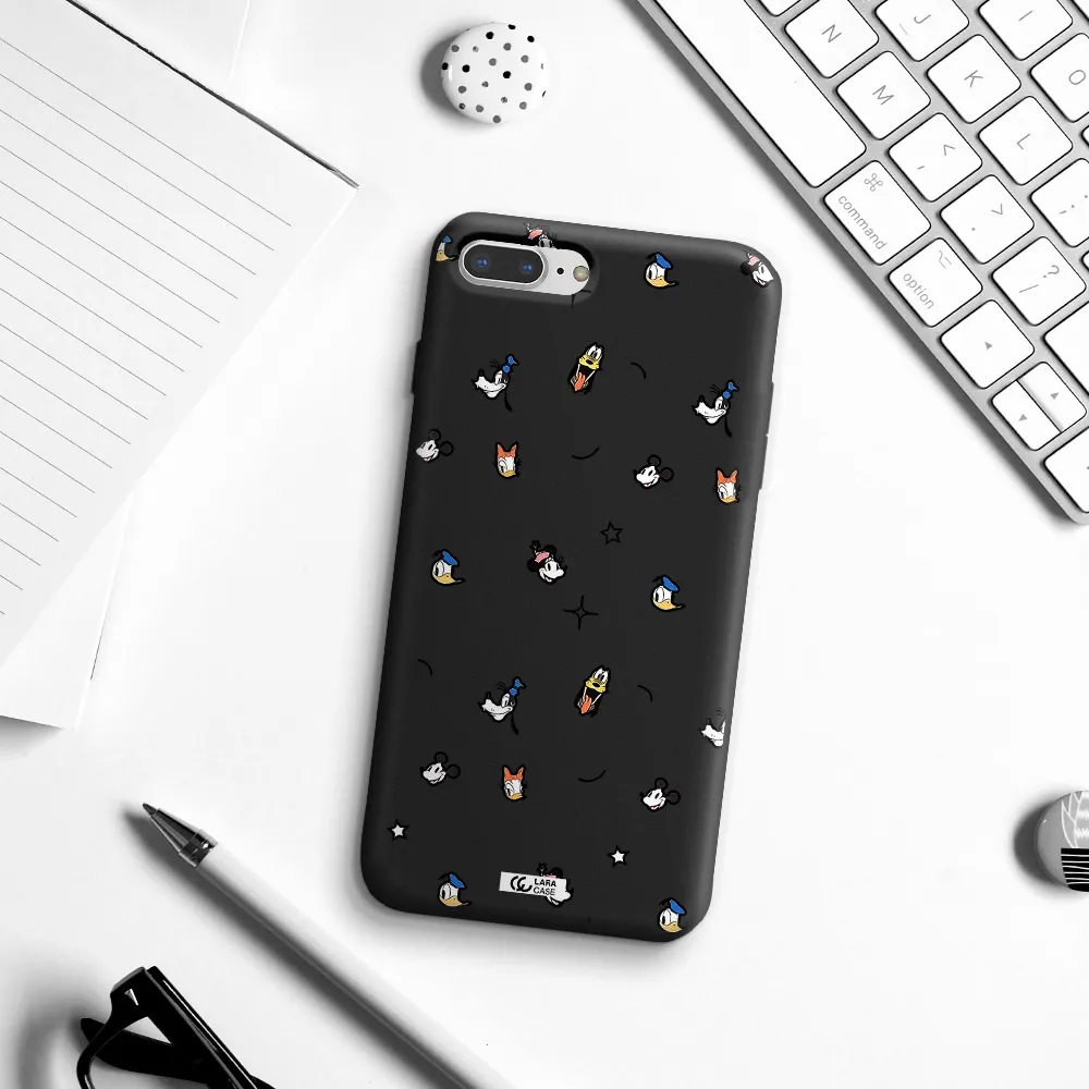 disney face pattern Apple iPhone 8 plus Silicone black Case