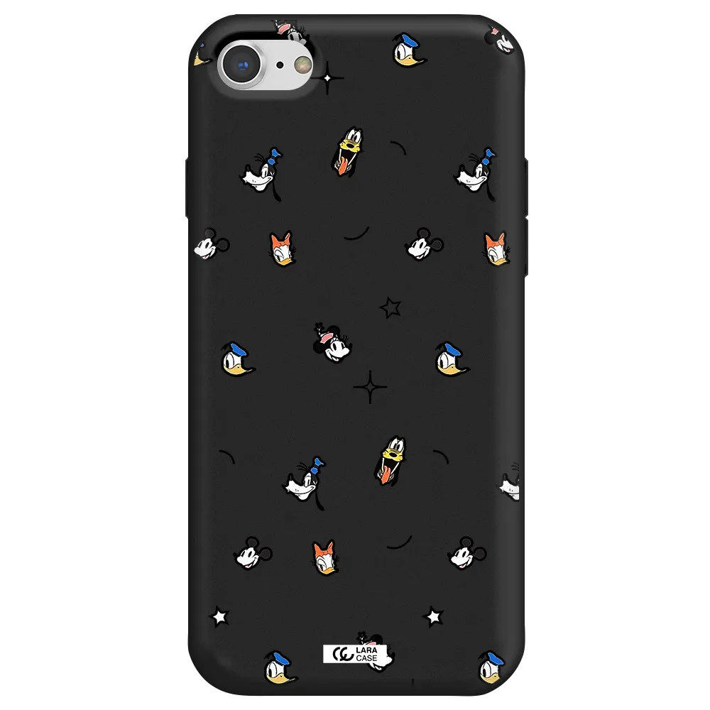 disney face pattern Apple iPhone 8 Silicone black Case