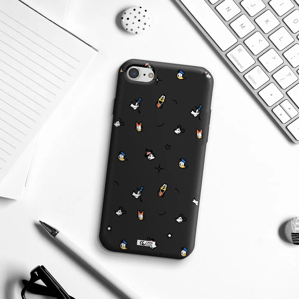 disney face pattern Apple iPhone 8 Silicone black Case