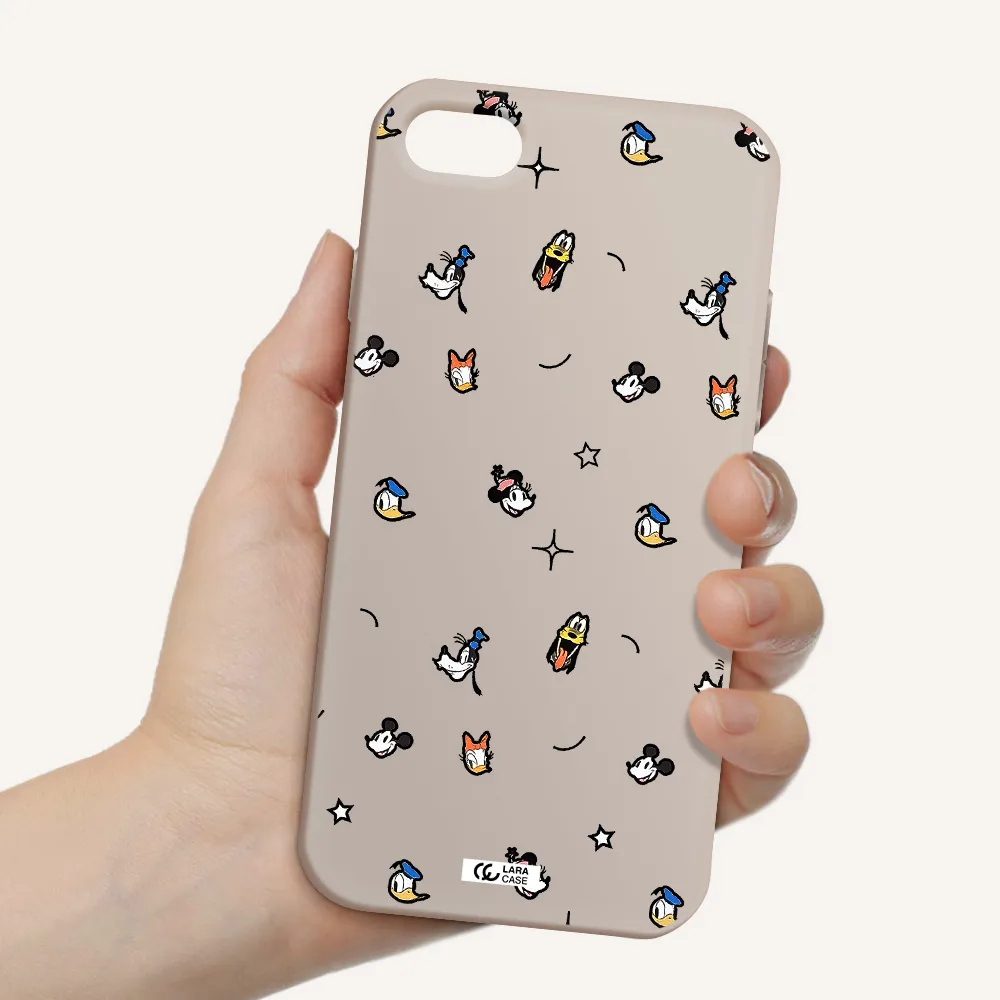 disney face pattern Apple iPhone 8 Silicone Stone Case