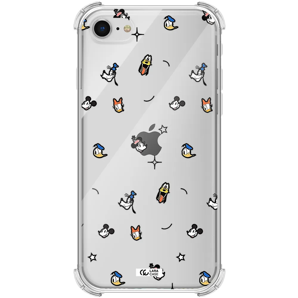 disney face pattern Apple iPhone se 2020 Clear PC Case