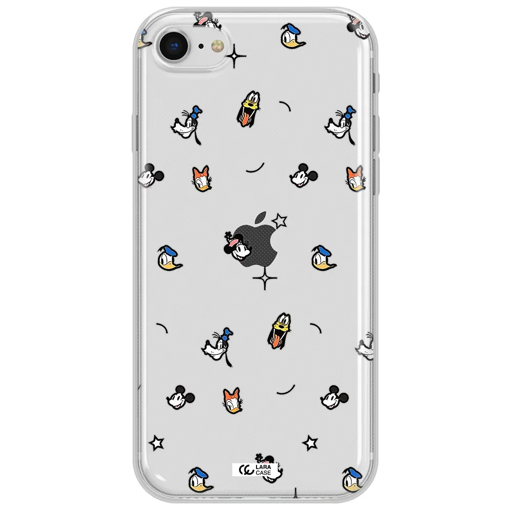 Disney Face Pattern Apple Iphone Se 2020 Clear Tpu Case