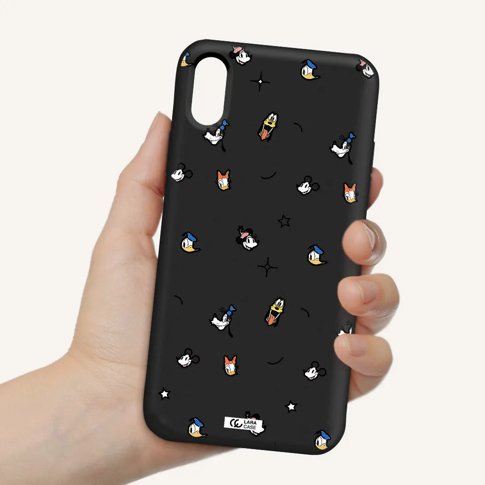 disney face pattern Apple iPhone X Silicone black Case