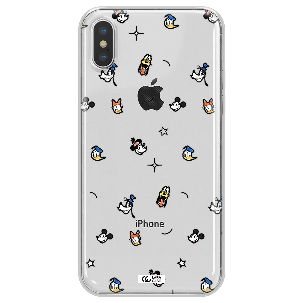 Disney Face Pattern Apple Iphone Xs Clear Tpu Case
