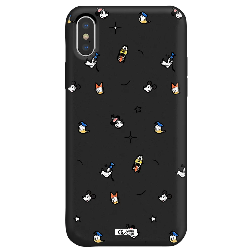 disney face pattern Apple iPhone XS Silicone black Case