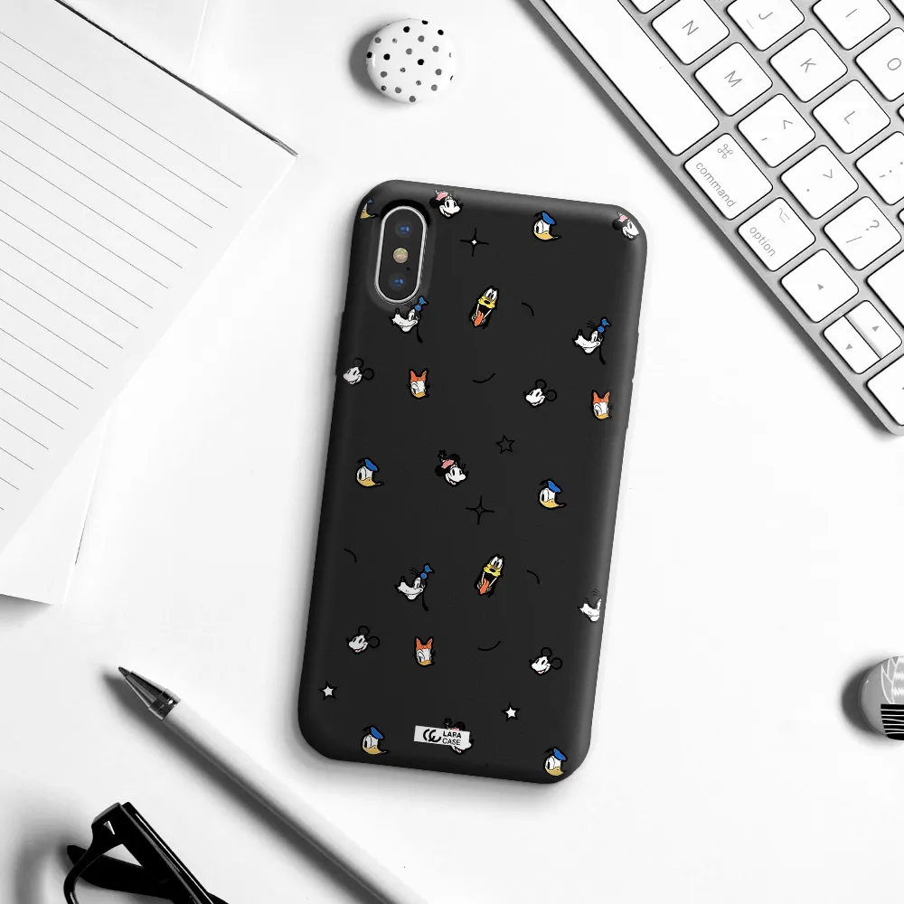 disney face pattern Apple iPhone XS Silicone black Case