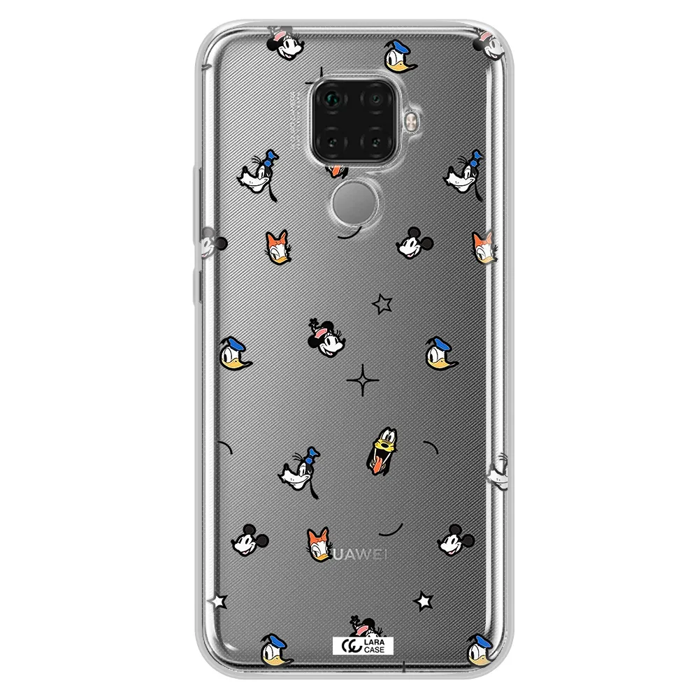 Disney Face Pattern Huawei Mate 30 Lite Clear Tpu Case