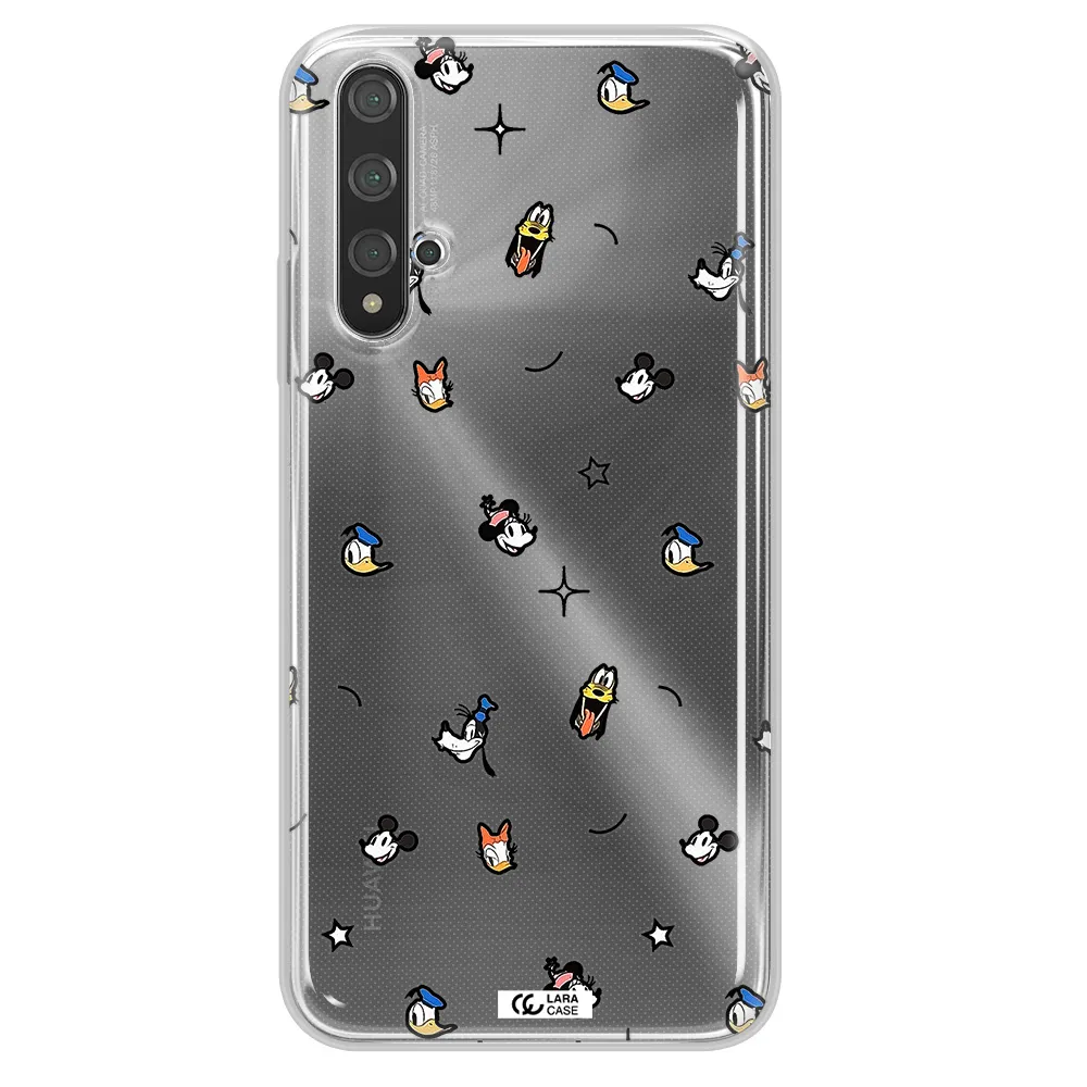 Disney Face Pattern Huawei Nova 5T Clear Tpu Case
