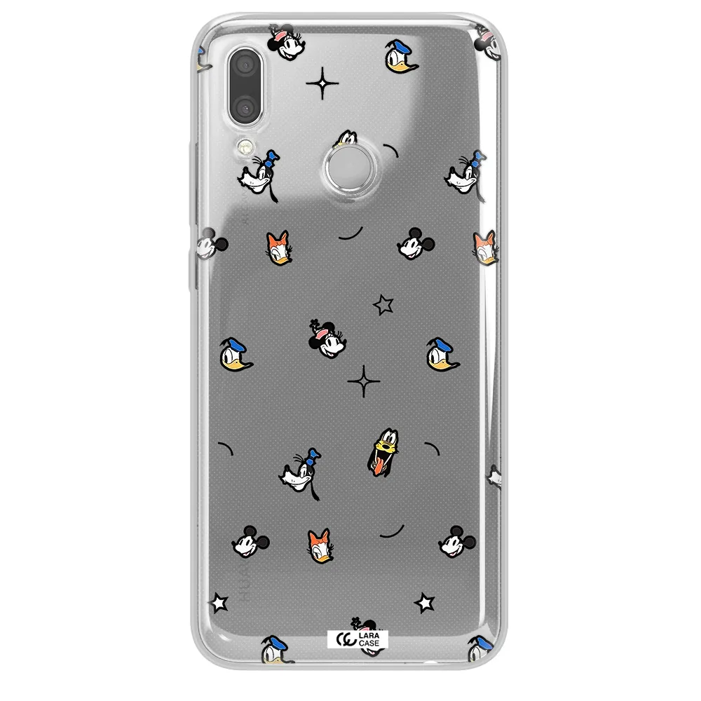 Disney Face Pattern Huawei P Smart 2019 Clear Tpu Case