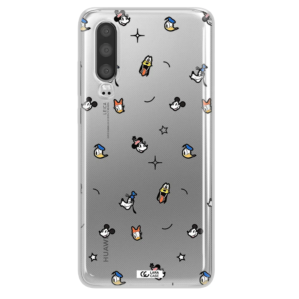 Disney Face Pattern Huawei P30 Clear Tpu Case