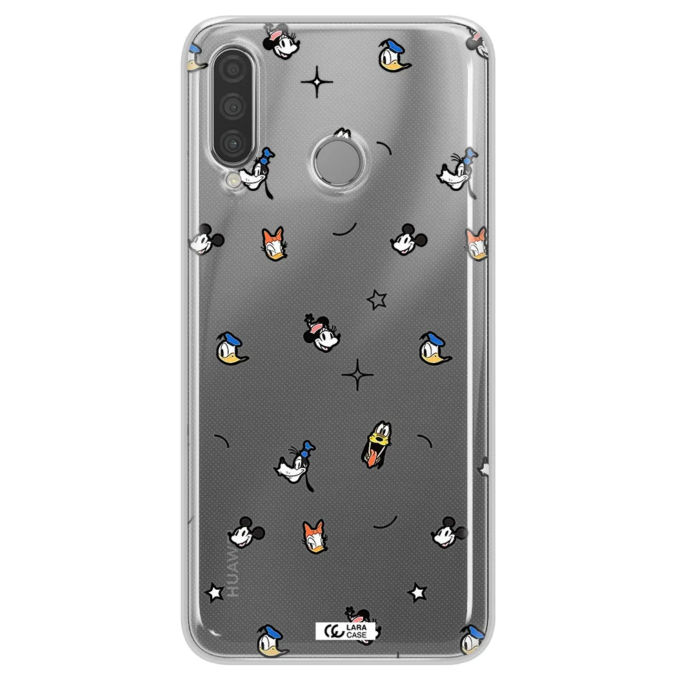 Disney Face Pattern Huawei P30 Lite Clear Tpu Case