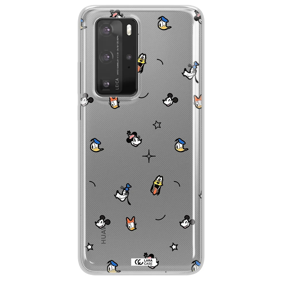 Disney Face Pattern Huawei P40 Pro Clear Tpu Case